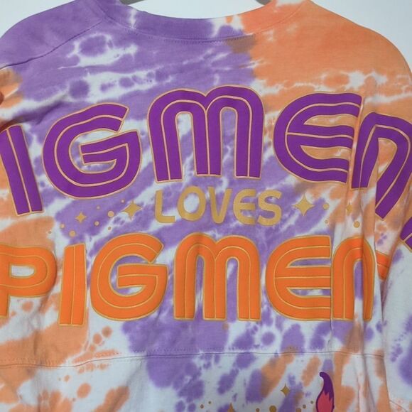 Disney Figment Loves Pigment Spirit Jersey Adult M Purple Orange Tie Dye EPCOT - Picture 4 of 8